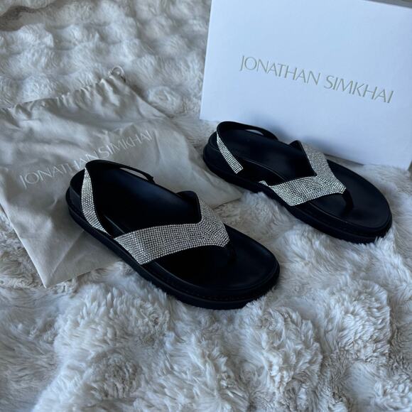 Jonathan Simkhai Talie Crystal Platform Sandals - Size 37 (US 7) - Picture 5 of 11